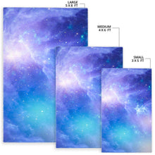 Load image into Gallery viewer, Blue Light Nebula Galaxy Space Print Area Rug
