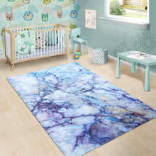 Load image into Gallery viewer, Blue Marble Print Area Rug
