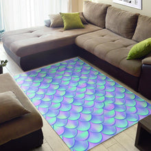 Load image into Gallery viewer, Blue Mermaid Scales Pattern Print Area Rug
