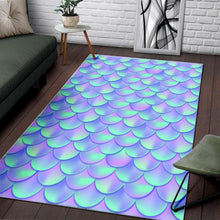 Load image into Gallery viewer, Blue Mermaid Scales Pattern Print Area Rug

