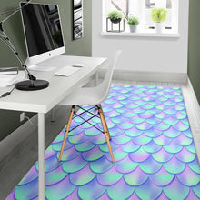 Load image into Gallery viewer, Blue Mermaid Scales Pattern Print Area Rug
