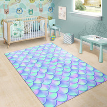 Load image into Gallery viewer, Blue Mermaid Scales Pattern Print Area Rug
