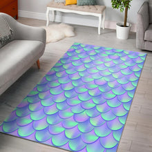 Load image into Gallery viewer, Blue Mermaid Scales Pattern Print Area Rug
