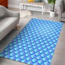 Load image into Gallery viewer, Blue Neon Mermaid Scales Pattern Print Area Rug
