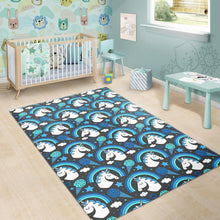 Load image into Gallery viewer, Blue Rainbow Unicorn Pattern Print Area Rug
