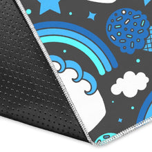 Load image into Gallery viewer, Blue Rainbow Unicorn Pattern Print Area Rug

