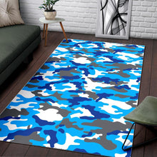 Load image into Gallery viewer, Blue Snow Camouflage Print Area Rug
