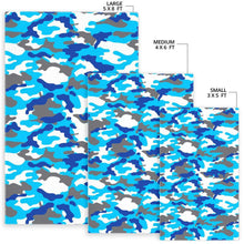 Load image into Gallery viewer, Blue Snow Camouflage Print Area Rug
