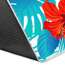 Load image into Gallery viewer, Blue Tropical Hibiscus Pattern Print Area Rug

