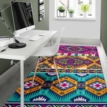 Load image into Gallery viewer, Bright Colors Aztec Pattern Print Area Rug
