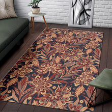 Load image into Gallery viewer, Brown Floral Bohemian Pattern Print Area Rug
