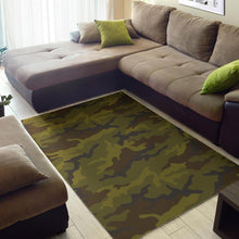 Load image into Gallery viewer, Brown Green Camouflage Print Area Rug
