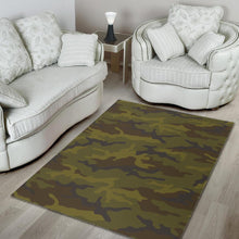 Load image into Gallery viewer, Brown Green Camouflage Print Area Rug

