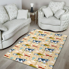 Load image into Gallery viewer, Cartoon Dairy Cow Farm Pattern Print Area Rug
