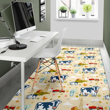 Load image into Gallery viewer, Cartoon Dairy Cow Farm Pattern Print Area Rug
