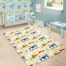 Load image into Gallery viewer, Cartoon Dairy Cow Farm Pattern Print Area Rug
