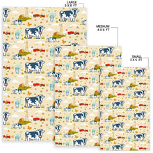 Load image into Gallery viewer, Cartoon Dairy Cow Farm Pattern Print Area Rug

