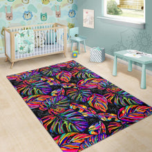 Load image into Gallery viewer, Colorful Leaf Tropical Pattern Print Area Rug
