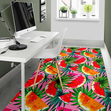 Load image into Gallery viewer, Colorful Leaf Watermelon Pattern Print Area Rug
