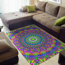 Load image into Gallery viewer, Colorful Psychedelic Optical Illusion Area Rug
