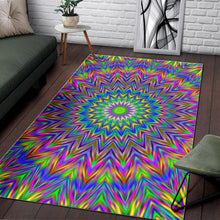 Load image into Gallery viewer, Colorful Psychedelic Optical Illusion Area Rug
