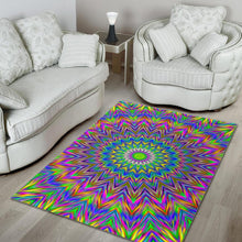 Load image into Gallery viewer, Colorful Psychedelic Optical Illusion Area Rug
