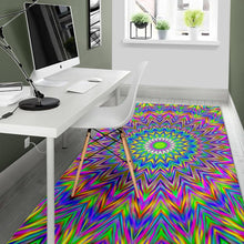 Load image into Gallery viewer, Colorful Psychedelic Optical Illusion Area Rug
