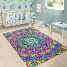 Load image into Gallery viewer, Colorful Psychedelic Optical Illusion Area Rug
