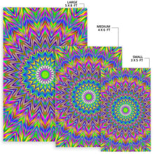 Load image into Gallery viewer, Colorful Psychedelic Optical Illusion Area Rug
