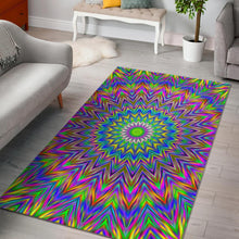 Load image into Gallery viewer, Colorful Psychedelic Optical Illusion Area Rug
