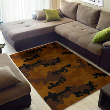 Load image into Gallery viewer, Dark Brown Camouflage Print Area Rug

