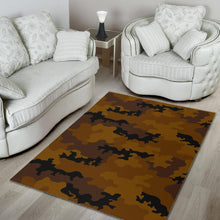 Load image into Gallery viewer, Dark Brown Camouflage Print Area Rug
