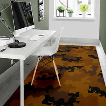 Load image into Gallery viewer, Dark Brown Camouflage Print Area Rug
