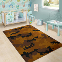 Load image into Gallery viewer, Dark Brown Camouflage Print Area Rug
