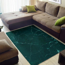 Load image into Gallery viewer, Dark Green Marble Print Area Rug
