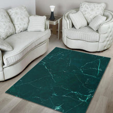 Load image into Gallery viewer, Dark Green Marble Print Area Rug
