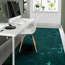 Load image into Gallery viewer, Dark Green Marble Print Area Rug
