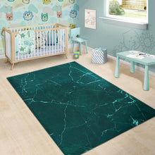 Load image into Gallery viewer, Dark Green Marble Print Area Rug

