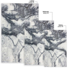 Load image into Gallery viewer, Dark Grey White Marble Print Area Rug
