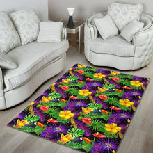 Load image into Gallery viewer, Dark Hawaiian Tropical Pattern Print Area Rug

