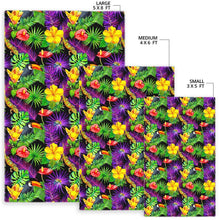 Load image into Gallery viewer, Dark Hawaiian Tropical Pattern Print Area Rug
