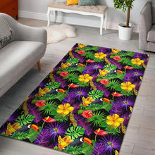 Load image into Gallery viewer, Dark Hawaiian Tropical Pattern Print Area Rug
