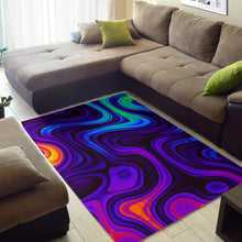 Load image into Gallery viewer, Dark Psychedelic Trippy Print Area Rug
