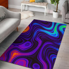 Load image into Gallery viewer, Dark Psychedelic Trippy Print Area Rug
