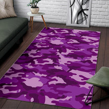 Load image into Gallery viewer, Dark Purple Camouflage Print Area Rug
