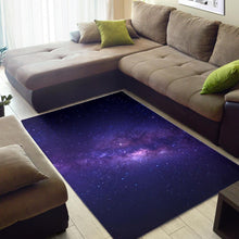 Load image into Gallery viewer, Dark Purple Milky Way Galaxy Space Print Area Rug
