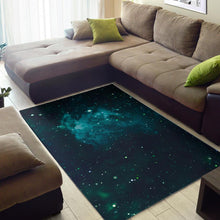 Load image into Gallery viewer, Dark Teal Galaxy Space Print Area Rug
