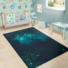 Load image into Gallery viewer, Dark Teal Galaxy Space Print Area Rug
