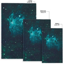 Load image into Gallery viewer, Dark Teal Galaxy Space Print Area Rug
