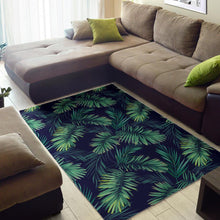 Load image into Gallery viewer, Dark Tropical Palm Leaf Pattern Print Area Rug
